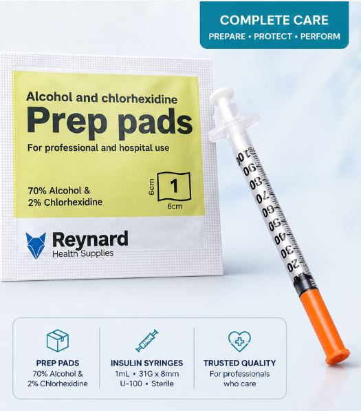 prep pad and syringe prep pad and syringe